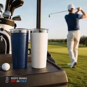 Custom logo 20oz Father Leak-proof Cover Travel Coffee Mug Gift Stainless Steel Vacuum Insulated 20 oz Golf Ball Tumbler - Product Image 6