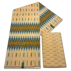 wholesale 2+4yards Kente 100% Cotton african ankara golden fabrics
