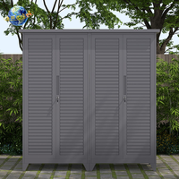 Armoire de rangement extérieure moderne en acier à 2 portes avec serrure à clé, armoire à outils
