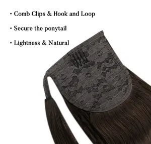 2024 Hot Sale Cuticle Aligned Double Drawn Human Hair Ponytails High Quality Ponytail Human Hair