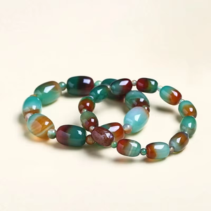 Pulsera de Cuentas de Ágata Roja para Mujer, Piedra Natural, Amuleto de Energía Positiva, Pulsera de la Suerte para Regalo - Product Image 2