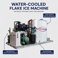 Machine à glaçons en flocons en acier inoxydable CRYOMAX, grande capacité industrielle, refroidie par eau de mer et air, modèle KKDF pour