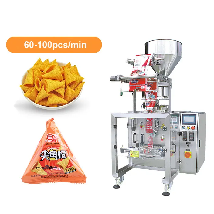 Factory price vertical triangle sachet bag snack food nut granular sachet form fill seal packing machine