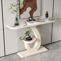 Table d'entrée moderne et luxueuse en métal, style crème, pour hôtel, maison d'hôtes, salon et hall d'entrée