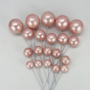 Paquete de 20 Piezas, 5 Tamaños, Bolas Decorativas de Espuma para Pasteles, con Palillos, para Cumpleaños y Bodas, Adornos No Comestibles para Pasteles - Product Image 2