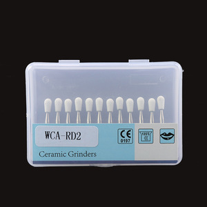 Meuleuses dentaires en céramique, tête conique de 1,6 mm, kit de polissage blanc pour couronnes en porcelaine, boîte de 12 pièces, certifiées CE - Product Image 5
