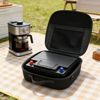 Hartschalen-EVA-Batterie-Aufbewahrungskoffer mit Netztasche, Griff und Schultergurt für Tragbare Powerstation Lithium-Batterien