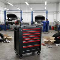 Armoire à outils industrielle Goldenline à 7 tiroirs |   Chariot d'atelier roulant avec plateau supérieur modulaire et logo personnalisable pour commande en gros