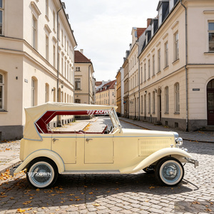 Voiture de tourisme électrique vintage rétro, durable et à performance de sécurité améliorée, idéale pour les manoirs et les réceptions dans les parcs - Product Image 1