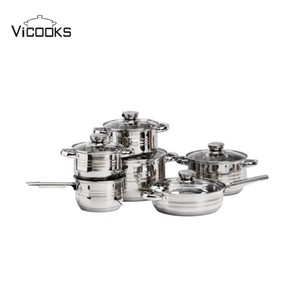 5-Step <strong>Induction</strong> Base-12PC Stainless Steel Cookware <strong>Set</strong> - Premium Soup/Milk <strong>Pots</strong> for Home &amp; Restaurant - Product Image 2