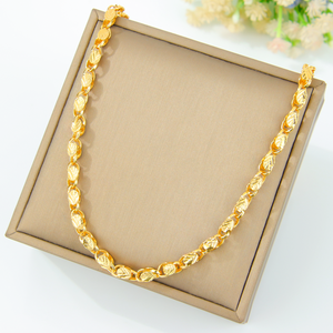 Dubai Fashion Gold <b>Necklace</b> <b>Chains</b> 21k Gold Plated 60/80/100cm Unisex Vintage Jewelry Nigeria Wedding Jewelry - Product Image 5