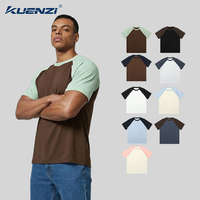 T-shirts pour hommes Kuenzi 260 GSM 100% coton, logo personnalisé, coupe oversize, épaules dénudées, manches courtes, style gaufré uni, style chinois