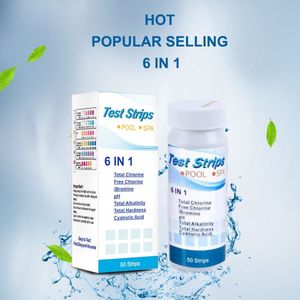 Bandelettes de test multifonctionnelles pour <span class=keywords><strong>piscine</strong></span>, 6 en 1, dureté de l'eau pratique, <span class=keywords><strong>testeur</strong></span> d'<span class=keywords><strong>alcalinité</strong></span> pH, 50 pièces, outils manuels pour <span class=keywords><strong>piscine</strong></span> - Product Image 6