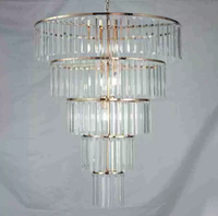 Nouveau mariage décoration métal fer placage cristal perle rideau lustre mariage événement scène décoration plafonnier