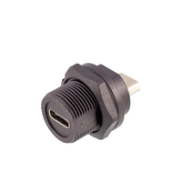 Cable hembra a macho de 30mm IP67, conector tipo C 3,0, montaje en Panel
