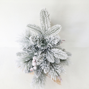 Mini sapin de Noël artificiel floqué Longstar en PE et aiguilles de pin, idéal pour la décoration de table - Vente en gros directe usine - Product Image 6
