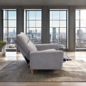 Modern Design Reclining Workstation Sofa Set Fabric Upholstery with Extendable Frame Metal Lash Recliner for Living Room - Product Image 3