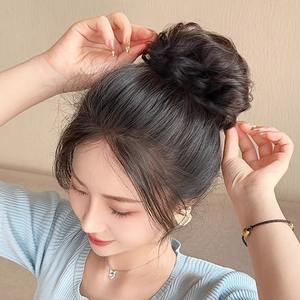 Perruque Xingyuan, chignon long bouclé avec frange latérale, en fibre haute température, coiffure de mariée pour femme adulte - Product Image 4