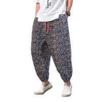 Nouvelle Arrivée 2026 – Pantalon Décontracté Homme en Coton et Lin Imprimé, Taille Mi-Haute, Coupe Ample, Idéal Quotidien et Extérieur