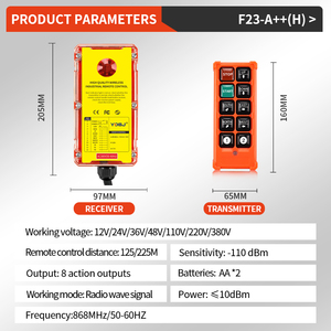 Control Remoto Inalámbrico Inteligente para Grúa Industrial de 8 Canales, Anti-Impactos, Precio de Fábrica F23-A++ - Product Image 1
