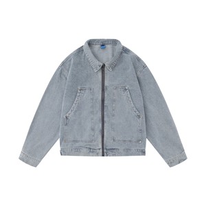 QFZ612- Chaqueta Vaquera de Moda para Hombre, Chaqueta de Trabajo de Mezclilla de Alta Calidad, Chaqueta Informal de Algodón para Hombre - Product Image 4