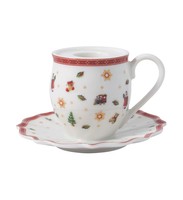 Bougeoir en céramique fait à la main de table de cuisine de Noël avec tasse de bougeoir d'autocollants