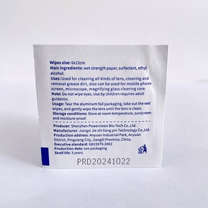 Lingettes désinfectantes pour écran de lunettes jetables <span class=keywords><strong>POWERCLEAN</strong></span>, emballées individuellement, logo en feuille d'argent - Product Image 6