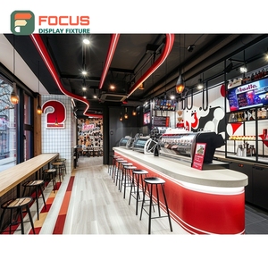 Vitrina de Gran Formato para Cafetería, Acabado en Nogal, Mueble para Tienda Minorista, Vitrina Comercial para Cafetería - Product Image 2