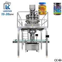 Solution de ligne de machines de remplissage multi-têtes pour granulés et bouteilles d'aliments pour poissons automatiques – Machineries chinoises