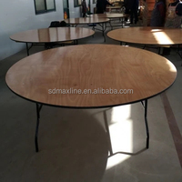 Table pliante ronde en contreplaqué pour banquet, mariage, fête en plein air, pique-nique, camping