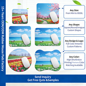 Tapis de souris de jeu étanche OEM, petit format, motif vague anime, tapis de souris carré avec base en caoutchouc antidérapante pour ordinateur portable et travail de bureau - Product Image 5