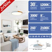 1stshine Lustre Moderne et Simple Décoration de Salon Lampe Ventilateur Chambre à coucher Lampe LED Ventilateur de plafond rétractable avec lumière