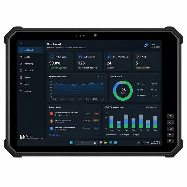 10.1" Rugged Tablet Windows11 PRO Tablet Intel I7 CPU IP68 Waterproof 8GB+128GB Industrial Work PC 5000mAh 5MP+13MP Camera