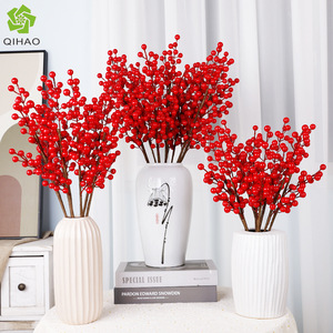 Qihao Simulated Red Berries <b>Artificial</b> Fruit For Chinese New Year Home Decor Plastic Lucky Fruit Ornament - Product Image 1