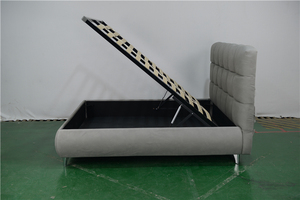 Letto Contenitore Moderno Imbottito con Sollevamento Idraulico, Telaio in Metallo e Meccanismo a Gas di Produzione Propria, Fabbrica OEM/ODM - Product Image 2