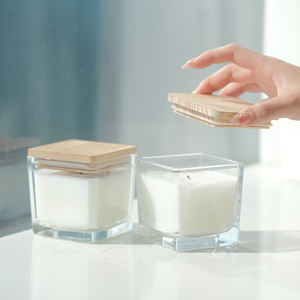 Portacandele <span class=keywords><strong>in</strong></span> Vetro Cubico all'Ingrosso, <span class=keywords><strong>Vaso</strong></span> Quadrato per Fiori da Matrimonio, Barattolo <span class=keywords><strong>in</strong></span> Vetro Quadrato per <span class=keywords><strong>Candele</strong></span> Profumate - Product Image 4