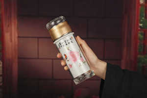 จิงเต๋อเจิ้นขวดน้ำ300มล. วัสดุเซรามิกเพื่อสุขภาพทำธุรกิจเก็บความร้อนสองชั้นดีไซน์ใหม่ - Product Image 5