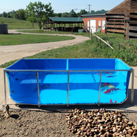 Bassin de culture pliable unilatéral en toile transparente pour poissons, carpes koï et crevettes, avec support en acier inoxydable épaissi