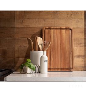 Planche à découper en bois d'acacia extra épaisse avec canal à jus profond - Product Image 3