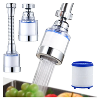Robinet mural rotatif finition chromée pour cuisine et salle de bain, adaptateur de filtre à eau, débit réglable, élimine les impuretés
