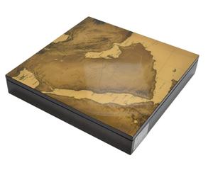 Caja de libros de madera oscura de buena calidad con logotipo grabado con láser y características en relieve para Decoración - Product Image 1