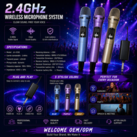 Microphone Karaoké Portable Sans Fil 2.4G OEM/ODM Rechargeable avec Micro Dynamique – Ensemble Complet