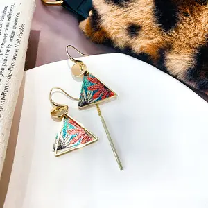 asymmetry retro carving multi color earrings for girls