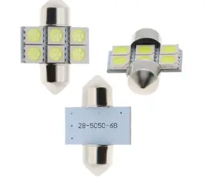 לבן 28mm 5050 6SMD LED לויה רכב פנים כיפת מפת קריאת מנורת פתיל שמש Visor יהירות מראה אור הנורה