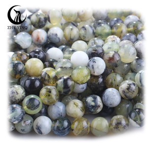 Zhe Ying 6mm 8mm 10mm perles rondes d'opale verte naturelle cristal pierres précieuses en vrac perles d'opale verte - Product Image 1