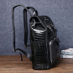 Mochila de Silicona con Estampado de Piel de Cocodrilo para <span class=keywords><strong>Hombre</strong></span>, con Cordón Ajustable, Gran Capacidad, para Viajes, Venta al Por Mayor - Product Image 2