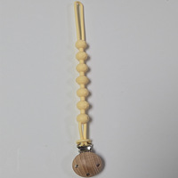 Sucette pour bébé en silicone de style nordique, nouveau collier avec clip en bois de bouleau, sangles anti-chute, chaîne de dentition en silicone