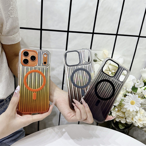 เคสโทรศัพท์แม่เหล็กแบบไล่สีรุ้งลายลูกฟูกสำหรับ iPhone 17 16 15 Pro Max ฝาหลังลายคลื่น IMD - Product Image 2