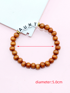 Customizable Wood Bead <strong>Bracelet</strong> with Letters for MAMA TEACH AUNT GRANDMA <strong>SISTER</strong> Gift Logo Letter <strong>Bracelet</strong> - Product Image 5
