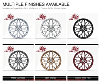 Jantes forgées monobloc 16-24 pouces, finition argent mat, à rayons maillons, concaves profondes, en alliage d'aluminium pour voitures de sport, berlines, coupes et SUV